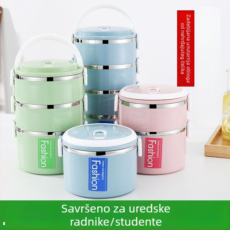 Kutija za ručak od nehrđajućeg čelika, s čvrstim brtvnim poklopcem, za učenike