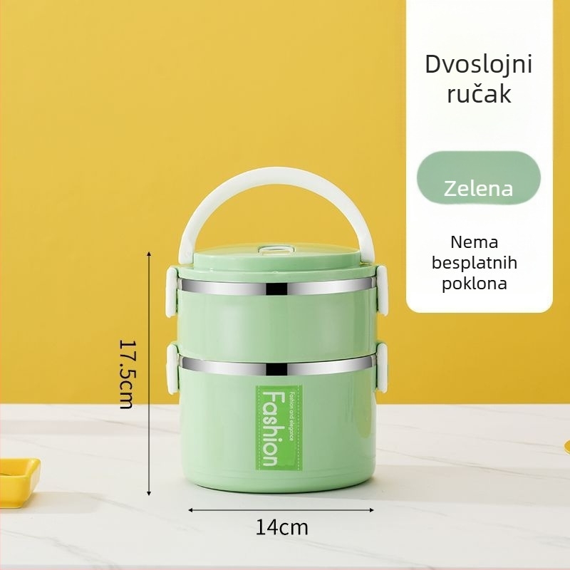 Kutija za ručak od nehrđajućeg čelika, s čvrstim brtvnim poklopcem, za učenike