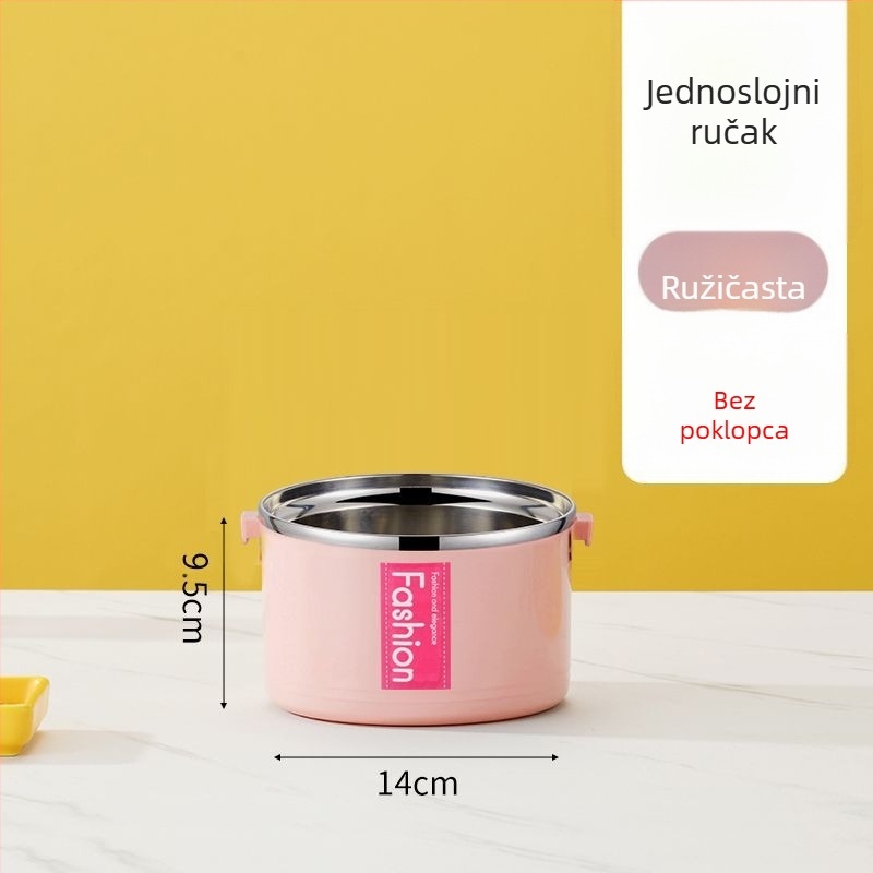 Kutija za ručak od nehrđajućeg čelika, s čvrstim brtvnim poklopcem, za učenike