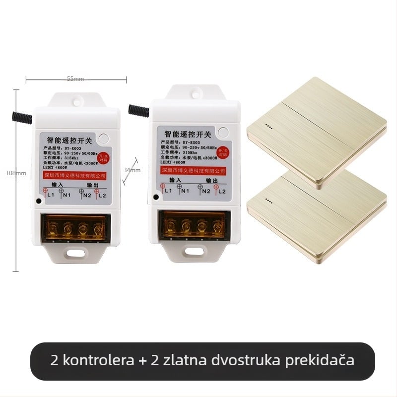 Bežični relej 220V za pumpu vode i kućno osvjetljenje – dvostruki upravljački prekidač visokih snaga