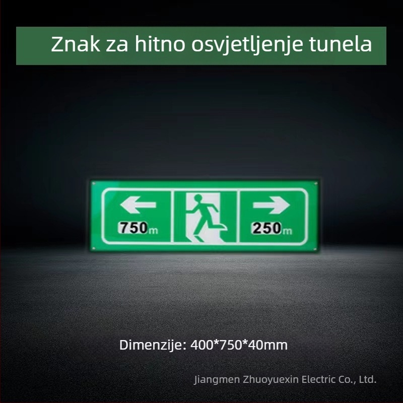 Tunelska LED sigurnosna svjetiljka sa znakom evakuacije i pješačkim prijelazom