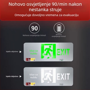 LED indikator izlaza iz požara, nehrđajući čelik, sigurnosni znak izlaza, 36V