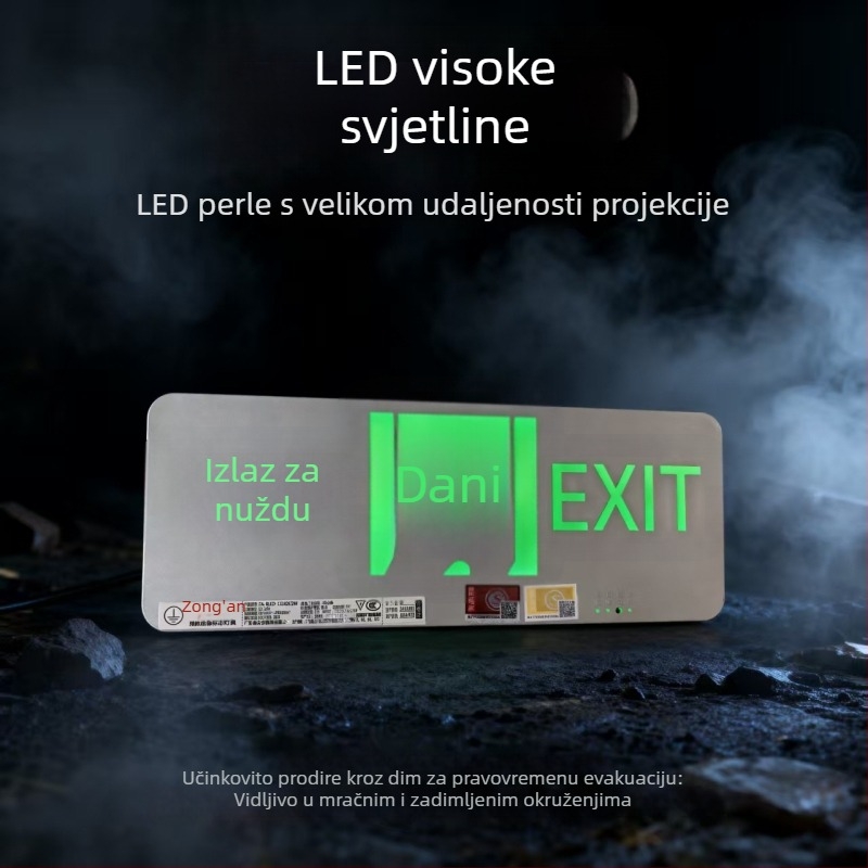 LED indikator izlaza iz požara, nehrđajući čelik, sigurnosni znak izlaza, 36V