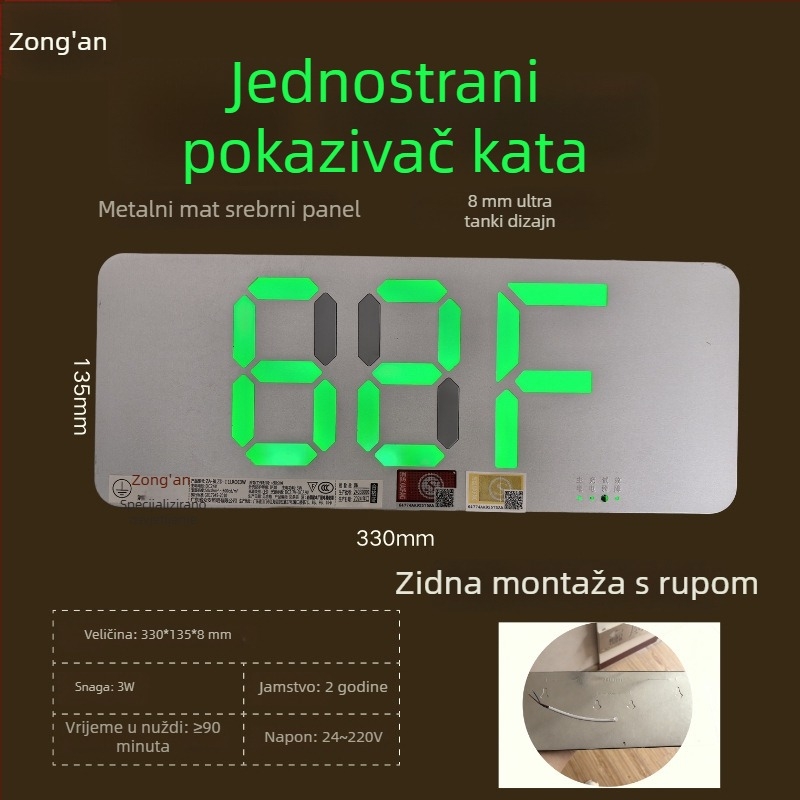 LED indikator izlaza iz požara, nehrđajući čelik, sigurnosni znak izlaza, 36V