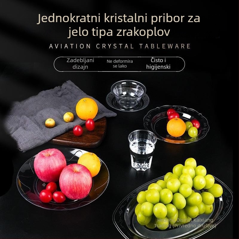Jednokratne plastične tanjure s kristalnim izgledom, za kućnu upotrebu i bankete