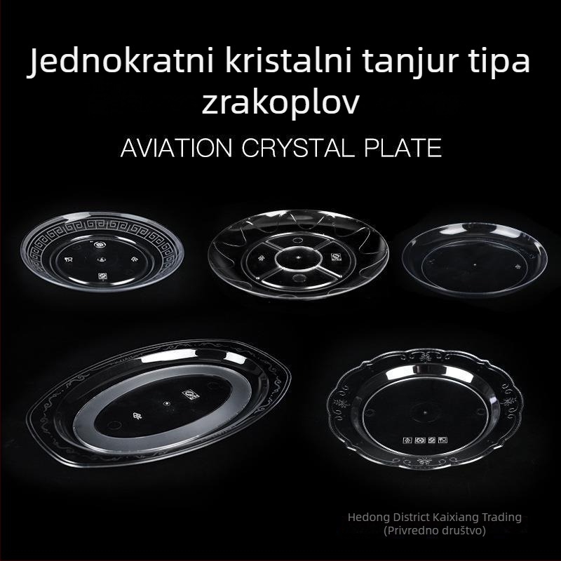 Jednokratne plastične tanjure s kristalnim izgledom, za kućnu upotrebu i bankete