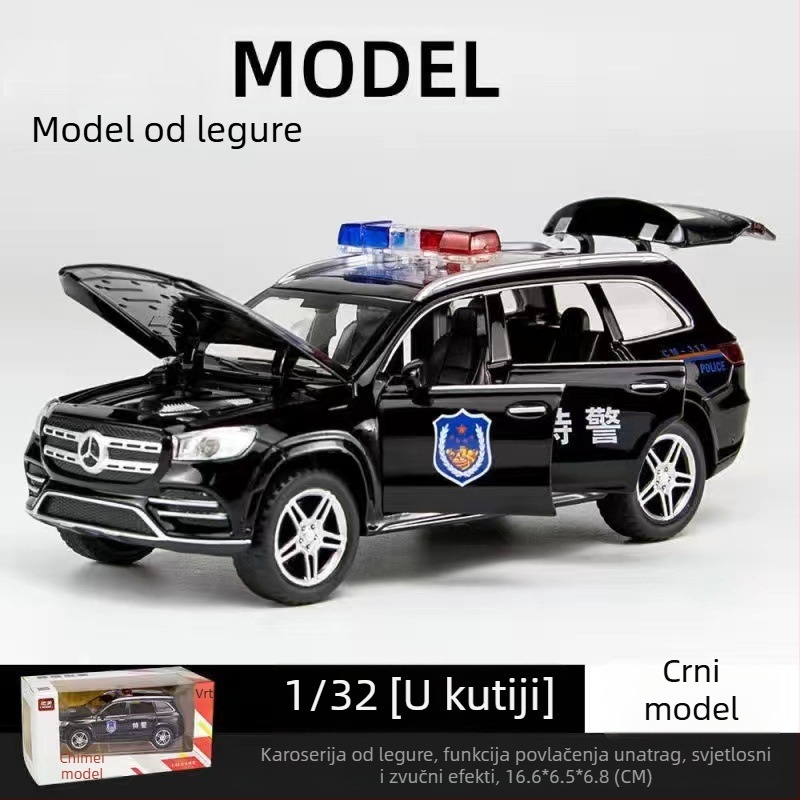 1:24 aluminijski policijski automobil – realističan model za djecu