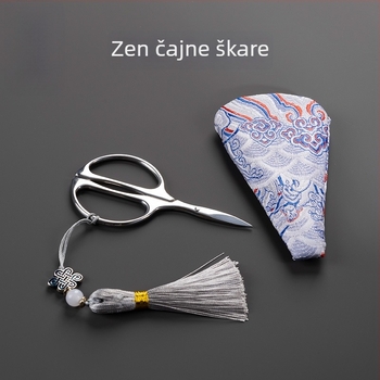 Rongshantang Nehrđajuće čelične škare za čaj, retro Rock Tea i Tieguanyin, vrećica za listove čaja, male škare za čaj, dodaci za Kung Fu čajnu ceremoniju
