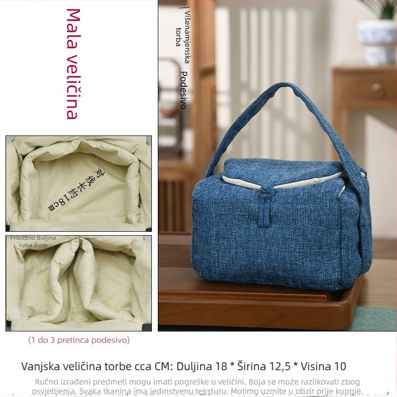 Gaiwan čajni set s poklopcem, čajnikom i dvije šalice; prijenosna tekstilna torba za pohranu; ojačan dizajn; prilagodljivo logo; dodaci za čajnu ceremoniju.