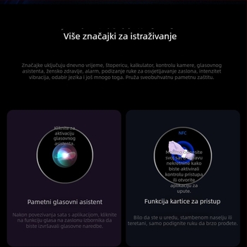 W10 pametni sat, Bluetooth vodootporan sportski sat s offline plaćanjem NFC, HD TFT zaslon od 1,52 inča