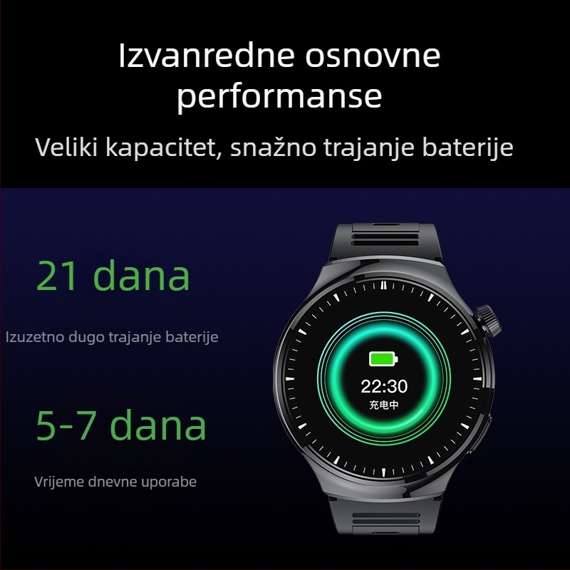 Kružni Watch4 Pro – novi model, 1,6 inča, Bluetooth za pozive, praćenje otkucaja srca i HD zaslon