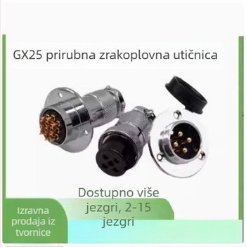GX25-2 avijacijski konektor, 3–8 pinova, jezgra 9/10P12, flange ženski–muški DF25M spojnik