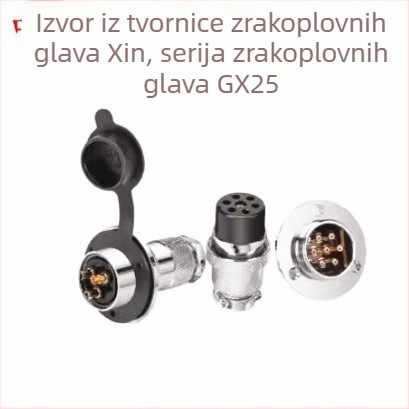 GX25-2 avijacijski konektor, 3–8 pinova, jezgra 9/10P12, flange ženski–muški DF25M spojnik