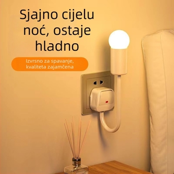 LED noćna lampica uz krevet, priključna, za spavaću sobu, energetski učinkovita, super svijetla