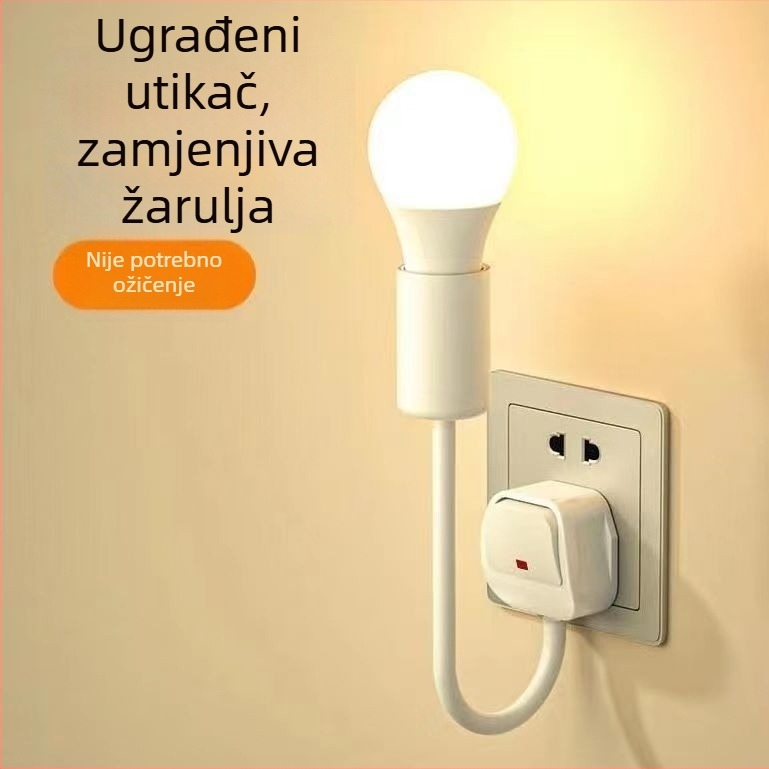 LED noćna lampica uz krevet, priključna, za spavaću sobu, energetski učinkovita, super svijetla