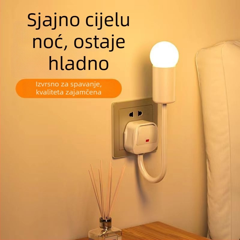 LED noćna lampica uz krevet, priključna, za spavaću sobu, energetski učinkovita, super svijetla