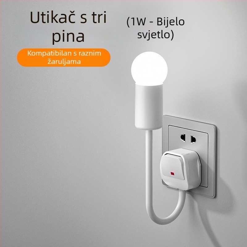 LED noćna lampica uz krevet, priključna, za spavaću sobu, energetski učinkovita, super svijetla