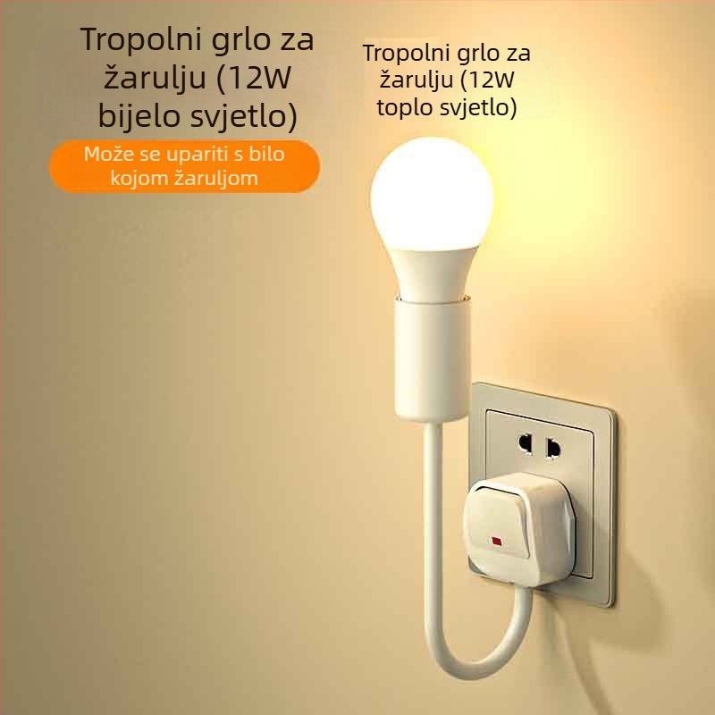 LED noćna lampica uz krevet, priključna, za spavaću sobu, energetski učinkovita, super svijetla