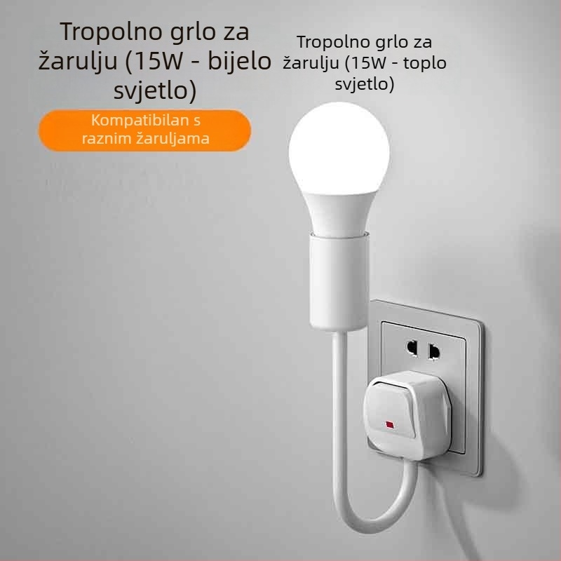 LED noćna lampica uz krevet, priključna, za spavaću sobu, energetski učinkovita, super svijetla