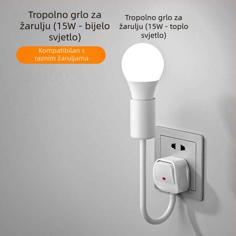 LED noćna lampica uz krevet, priključna, za spavaću sobu, energetski učinkovita, super svijetla