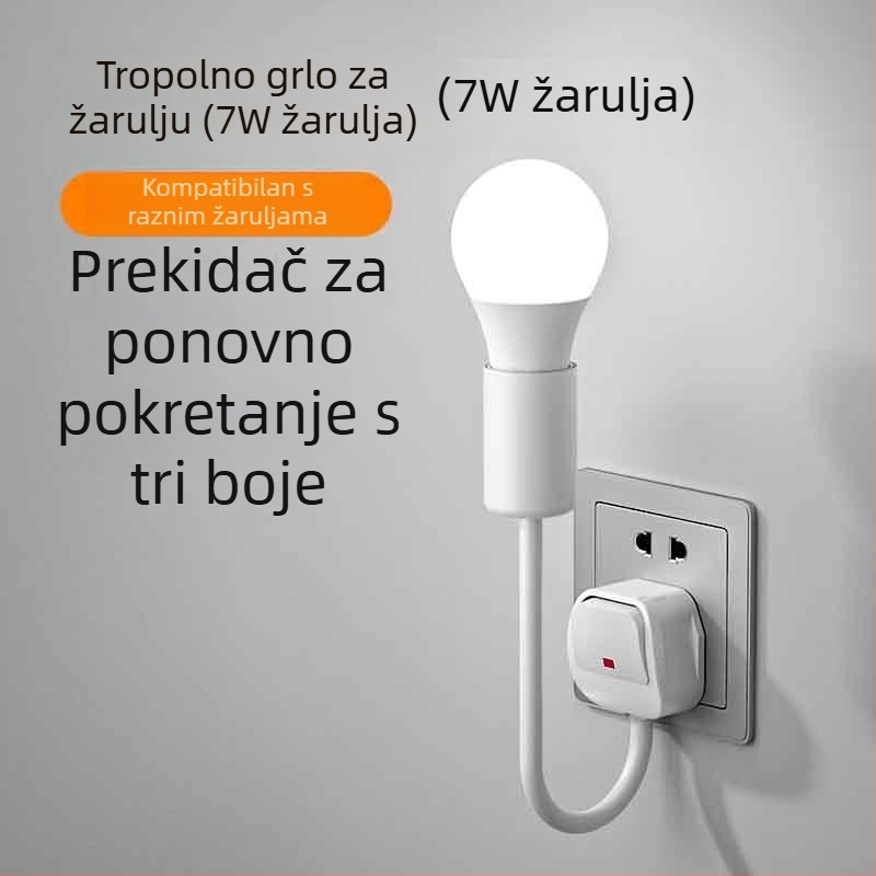 LED noćna lampica uz krevet, priključna, za spavaću sobu, energetski učinkovita, super svijetla