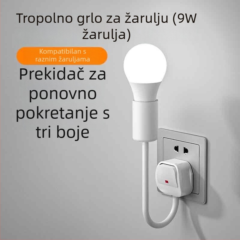 LED noćna lampica uz krevet, priključna, za spavaću sobu, energetski učinkovita, super svijetla
