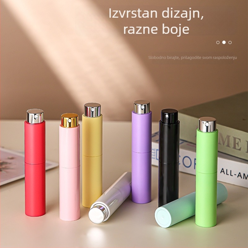 10 ml prijenosna bočica za parfem za dopunu s rotirajućim proširljivim sprejem – staklena prazna bočica