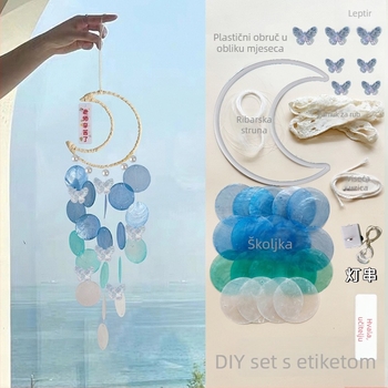 DIY komplet materijala za školjkasti zvončić za dječje kreativne radionice s visećim ukrasima od školjki