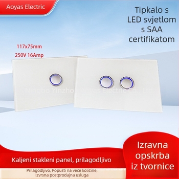 Stakleni panel prekidača za zid s australskom SAA potvrdom, 220-250V