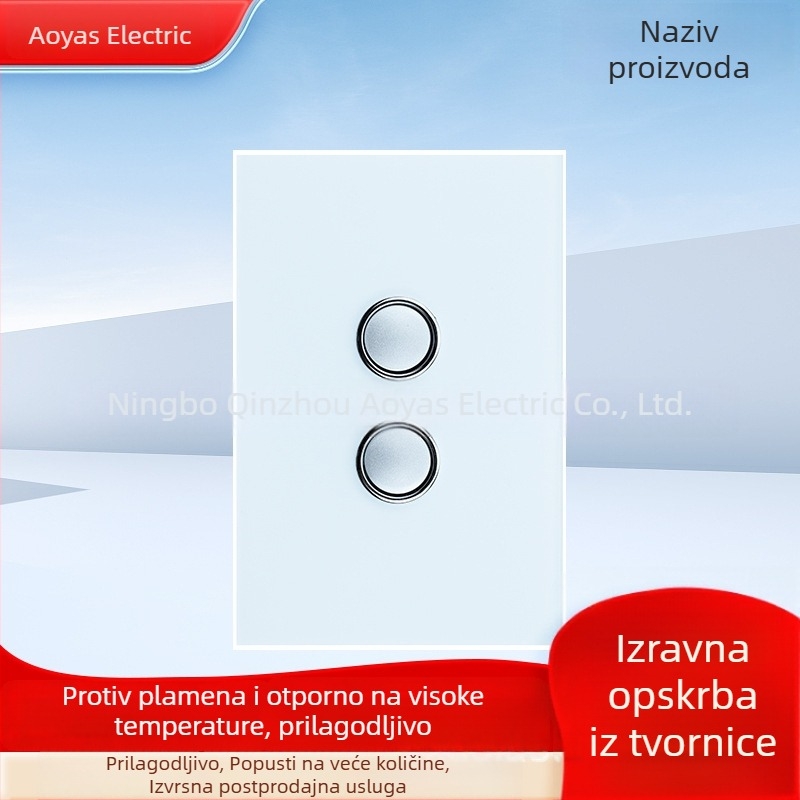 Stakleni panel prekidača za zid s australskom SAA potvrdom, 220-250V