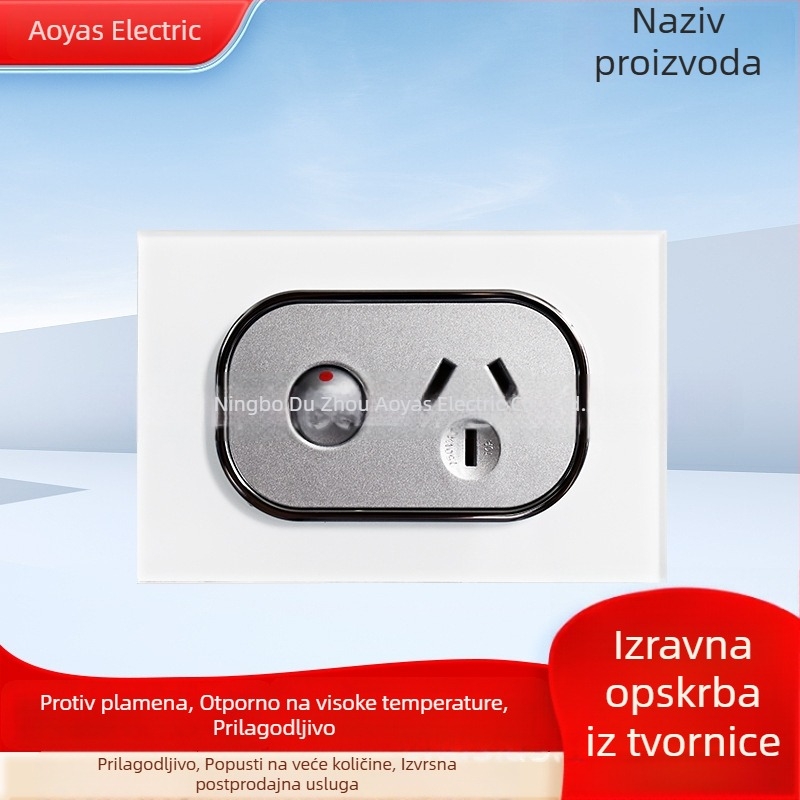 Stakleni panel prekidača za zid s australskom SAA potvrdom, 220-250V