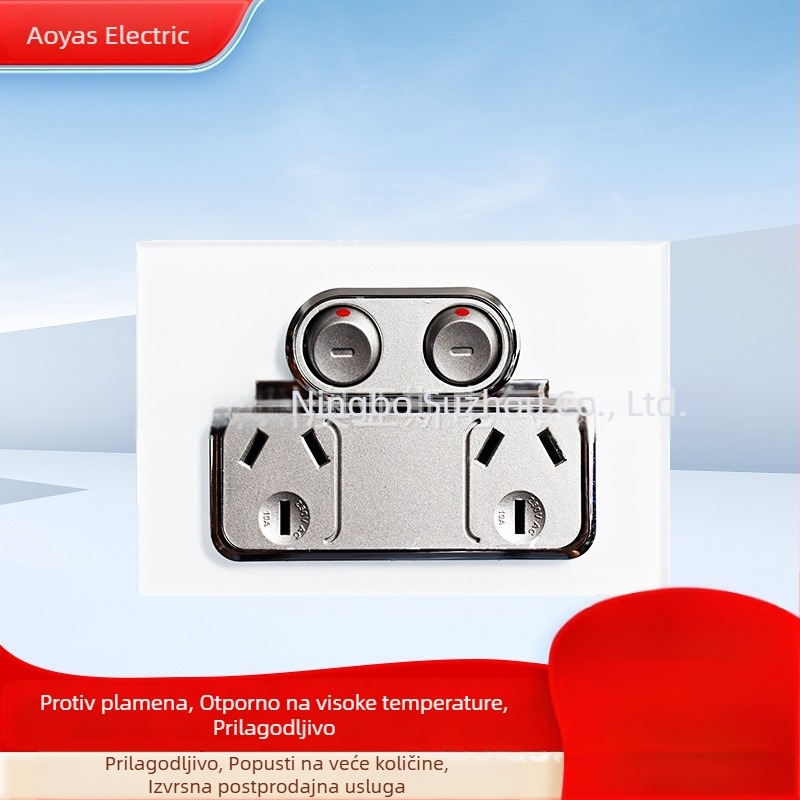 Stakleni panel prekidača za zid s australskom SAA potvrdom, 220-250V