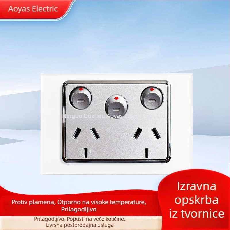 Stakleni panel prekidača za zid s australskom SAA potvrdom, 220-250V