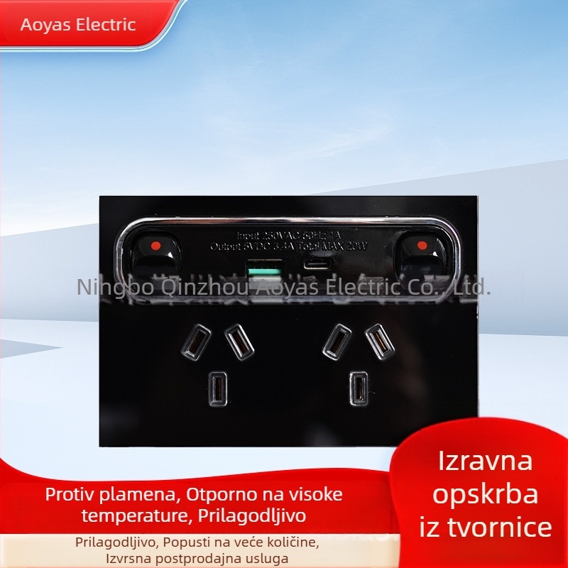 Stakleni panel prekidača za zid s australskom SAA potvrdom, 220-250V