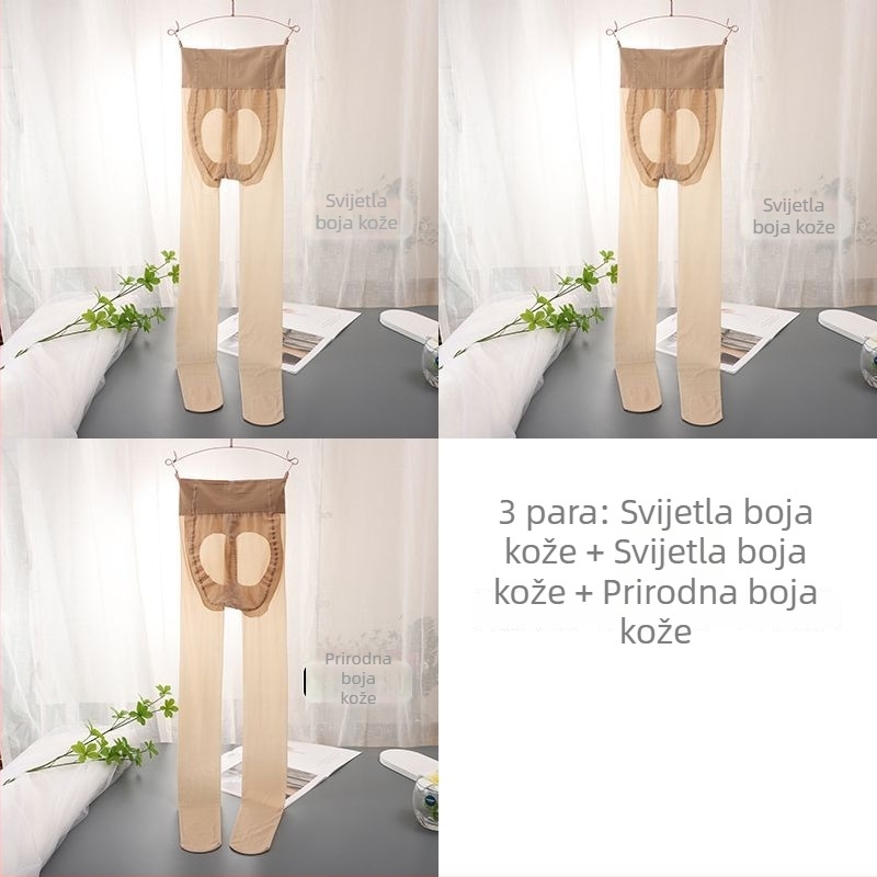 Ženske ultra-tanke najlonke s antihvatanjem, ljetni prirodni ton kože, prilagodljiv uzorak ananasa, protuklizna potplata