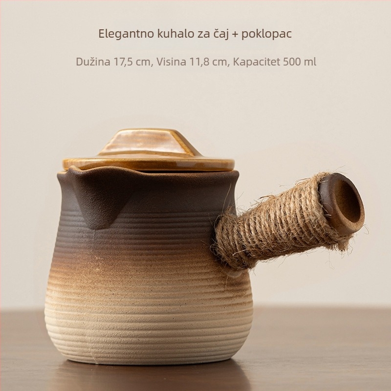 Set za pripremu čaja s keramičkim čajnikom, cjeloviti set za pripremu čaja i čaja s mlijekom, vanjski plamenik na ugljen
