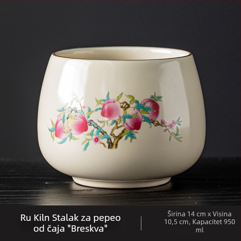 Keramički dodaci za Kung Fu čajnu ceremoniju — jednostavan retro set: vodena posuda, zdjela za pranje čaja, spremnik vode, čajna kanta i spremnik taloga