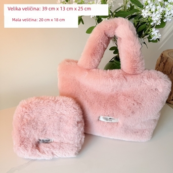Torbica za make-up od pliša marke M, velika kapaciteta, prijenosna kozmetička torbica za putovanje, moderan stil