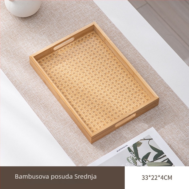 Pravokutni bambusov pladanj za kućnu upotrebu, pladanj za čaše, pladanj za tamjan, pladanj za kolače, pladanj za čajni set, pladanj za dnevni boravak