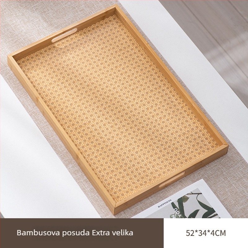 Pravokutni bambusov pladanj za kućnu upotrebu, pladanj za čaše, pladanj za tamjan, pladanj za kolače, pladanj za čajni set, pladanj za dnevni boravak