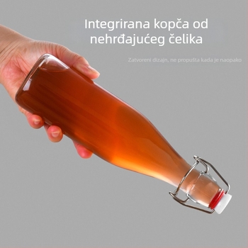 Prozirna staklena boca s zaključavanjem za enzime, sokove i fermentaciju vina, domaće voćno vino