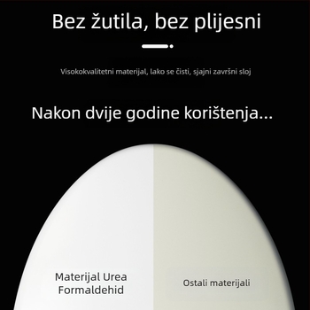 Debeli poklop za WC od smole urea-formaldehid, velik u obliku U, V, O ili kvadrat, klasičan stil, mekan zatvarač, univerzalni poklop za WC