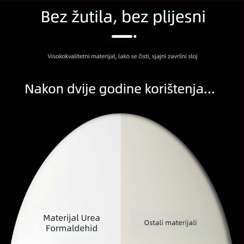 Debeli poklop za WC od smole urea-formaldehid, velik u obliku U, V, O ili kvadrat, klasičan stil, mekan zatvarač, univerzalni poklop za WC