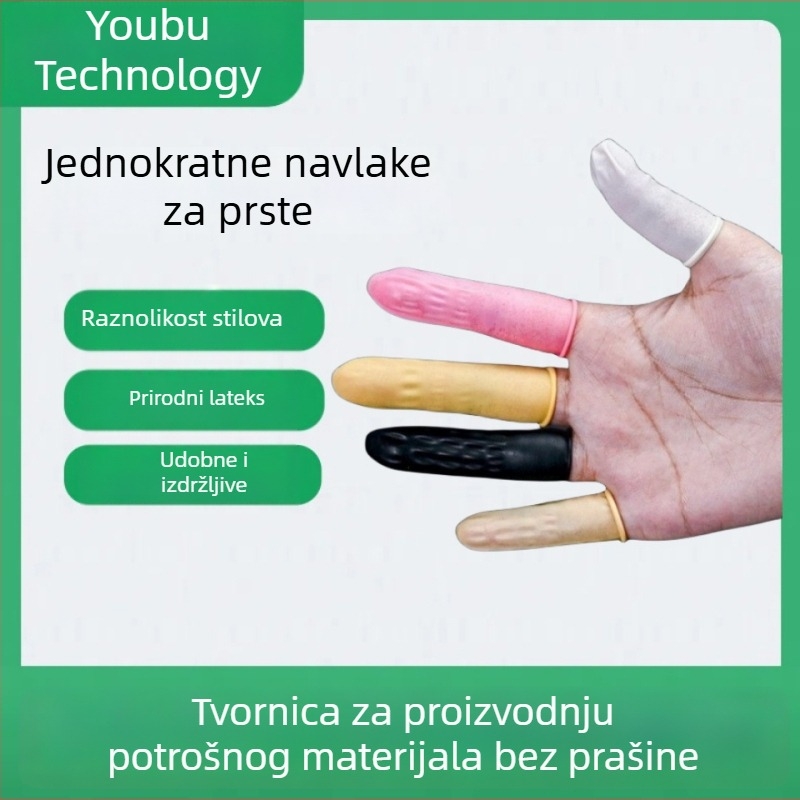 Lateksne prstne navlake, jednokratne, bez prašine, antistatične, za salon ljepote i tetoviranje, bijelo-bež
