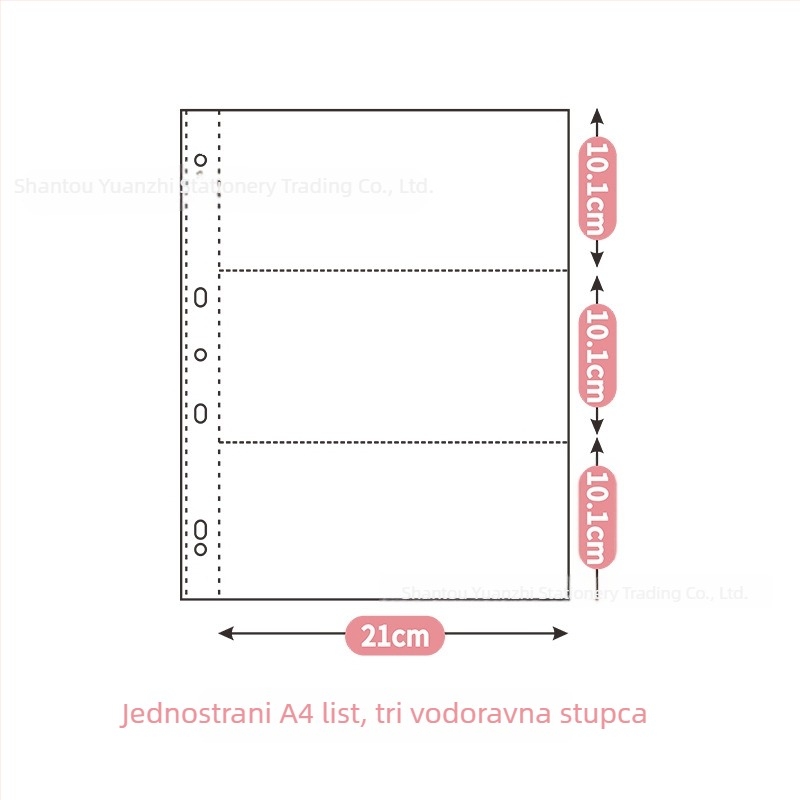 A4 kožni album za kartice s 9 džepova u mreži, rastavljivi listovi, za suvenir fanova, 50 stranica, moguć tisak logotipa.
