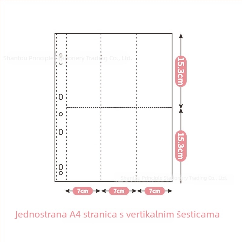 A4 kožni album za kartice s 9 džepova u mreži, rastavljivi listovi, za suvenir fanova, 50 stranica, moguć tisak logotipa.
