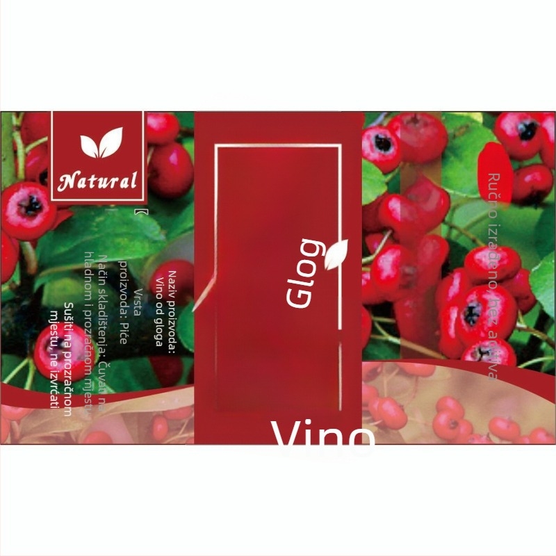 Kraft samoljepljiva etiketa za boce voća vina, kvadratna, 9 × 5,5 cm, dizajn Peach Blossom, Bayberry, Osmanthus, Mulberry, Lychee, Cherry, Dragon Fruit, Hawthorn, Green Plum, Blueberry, Rose i Renzijiu