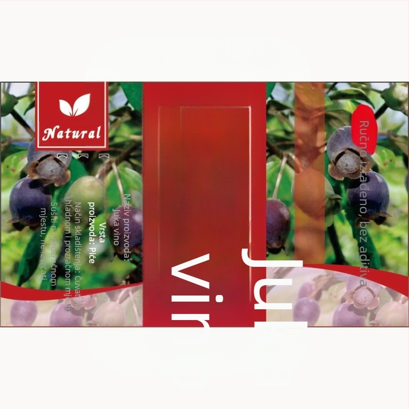 Kraft samoljepljiva etiketa za boce voća vina, kvadratna, 9 × 5,5 cm, dizajn Peach Blossom, Bayberry, Osmanthus, Mulberry, Lychee, Cherry, Dragon Fruit, Hawthorn, Green Plum, Blueberry, Rose i Renzijiu