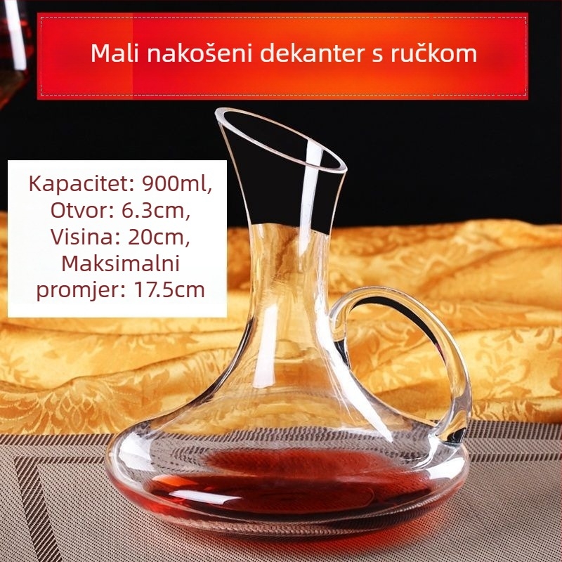 Mali brzi dekantor od bezolovnatog kristalnog stakla za crveno vino, europskog stila, personalizirani dekantor