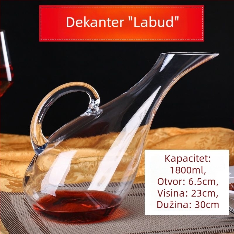 Mali brzi dekantor od bezolovnatog kristalnog stakla za crveno vino, europskog stila, personalizirani dekantor